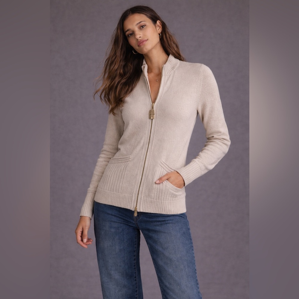 #32 🌷Vintage St. John sport cardigan by Marie gray - wool blend zip sweater- M